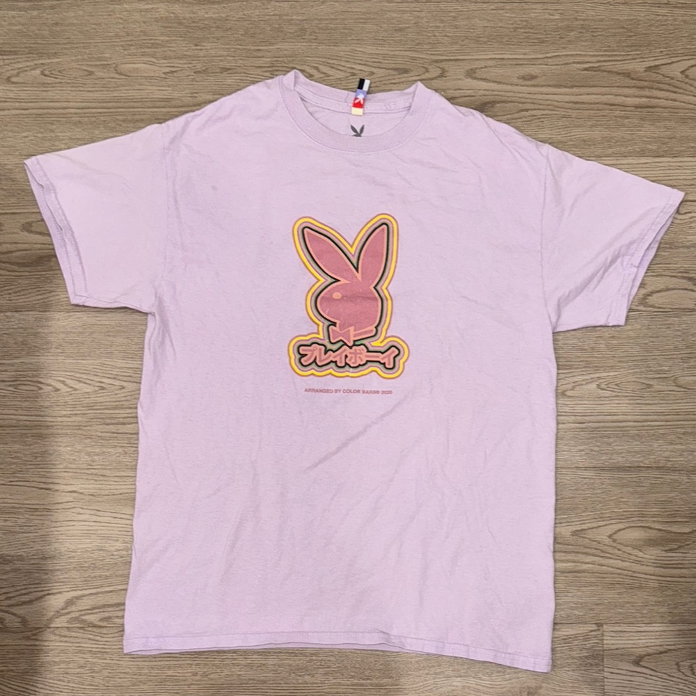 PLAYBOY Light Purple Short Sleeve Tee with Bunny Logo